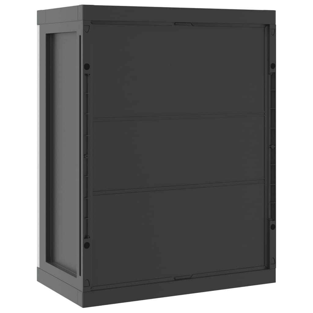 Oppbevaringsskap for hage grå og svart 65x37x85 cm PP