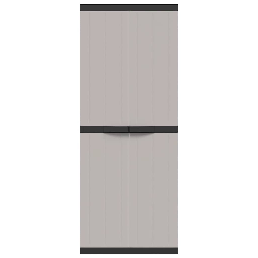 Oppbevaringsskap for hage grå og svart 65x37x165 cm PP vidaXL