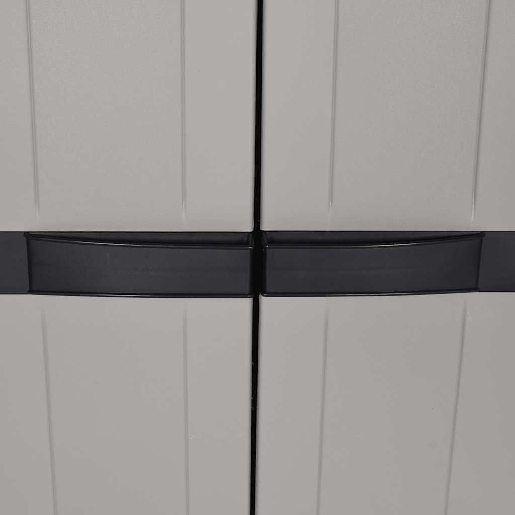 Oppbevaringsskap for hage grå og svart 65x37x165 cm PP vidaXL
