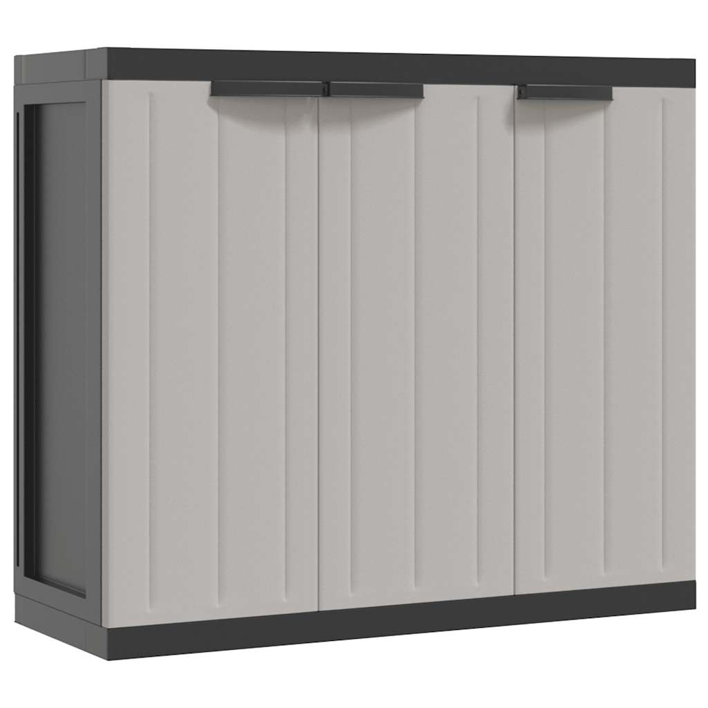 Oppbevaringsskap for hage grå og svart 97x37x85 cm PP