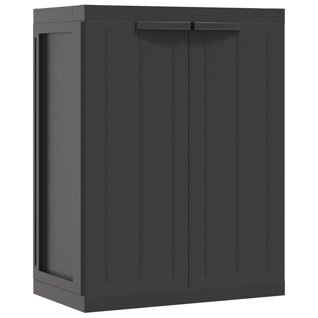 Oppbevaringsskap for hage svart 65x37x85 cm PP vidaXL