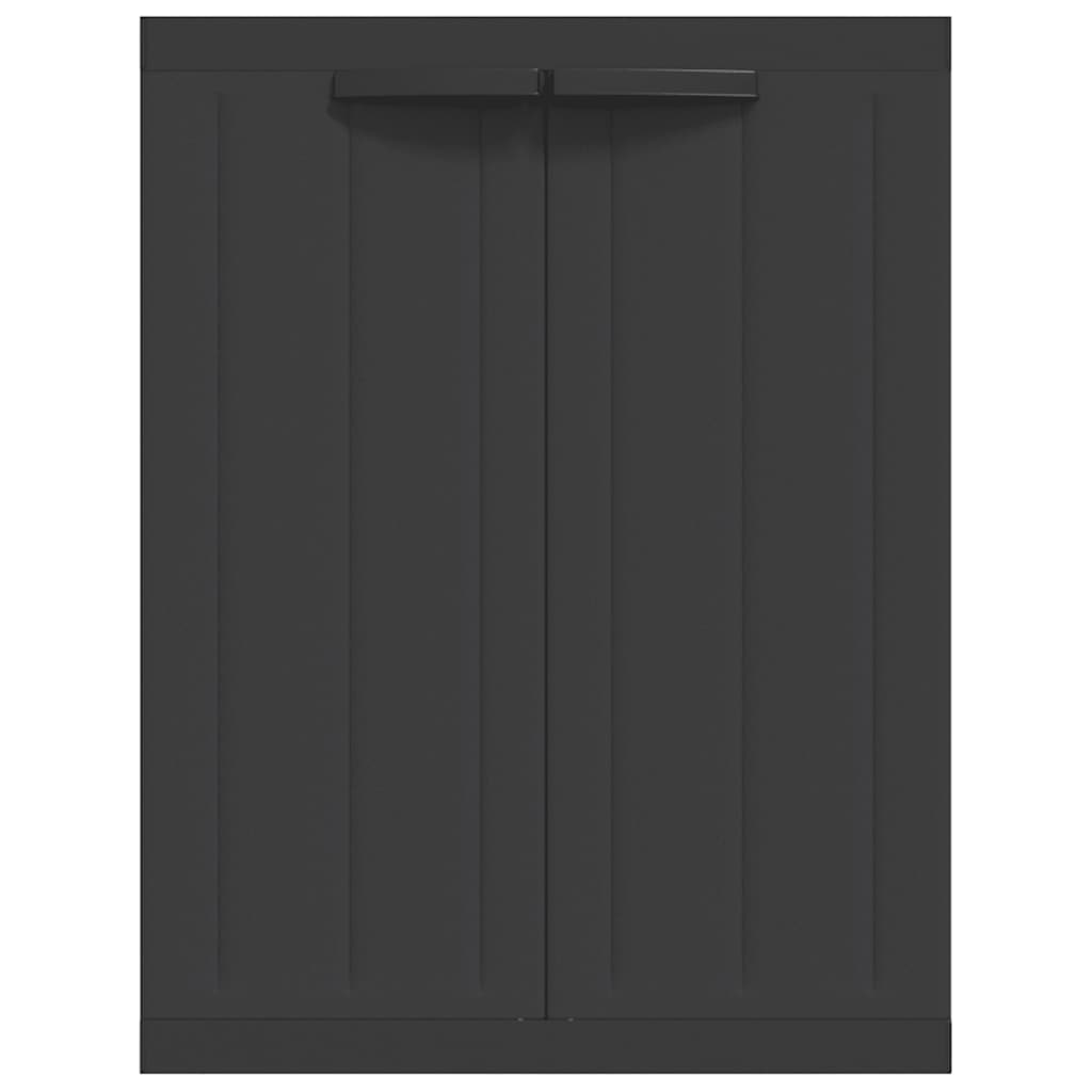 Oppbevaringsskap for hage svart 65x37x85 cm PP vidaXL
