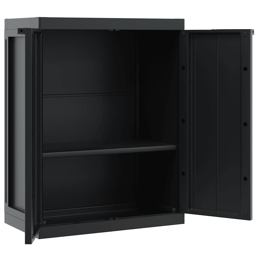 Oppbevaringsskap for hage svart 65x37x85 cm PP vidaXL