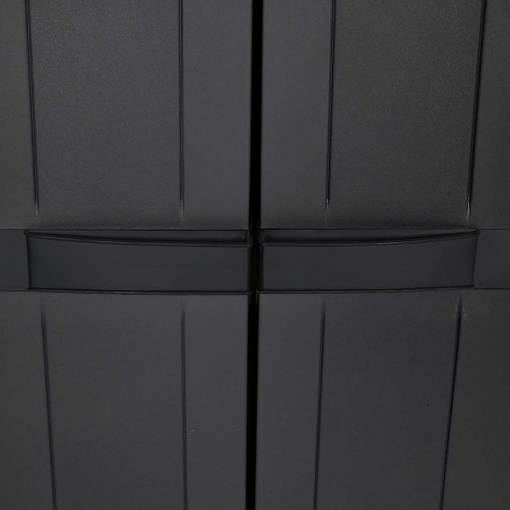Oppbevaringsskap for hage svart 65x37x165 cm PP
