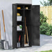 Oppbevaringsskap for hage svart 65x37x165 cm PP
