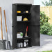 Oppbevaringsskap for hage svart 65x37x165 cm PP vidaXL