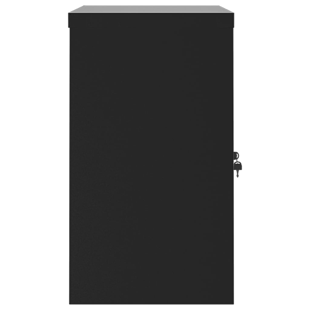 Arkivskap svart 90x40x70 cm stål