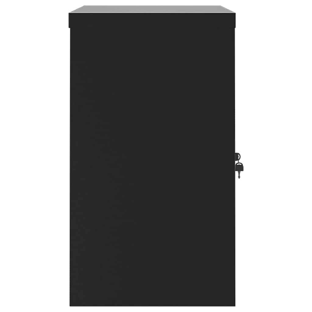 Arkivskap svart 90x40x70 cm stål