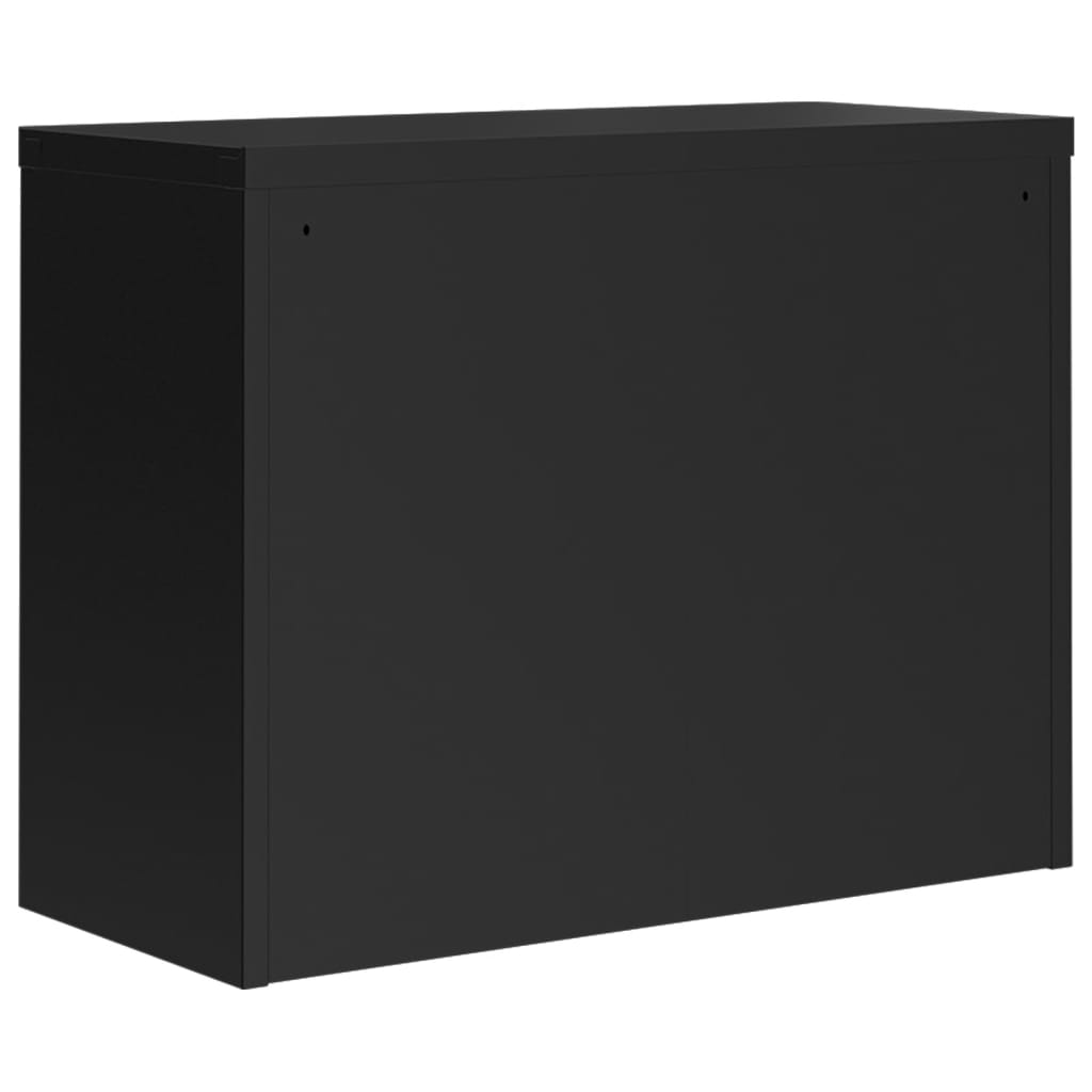 Arkivskap svart 90x40x70 cm stål