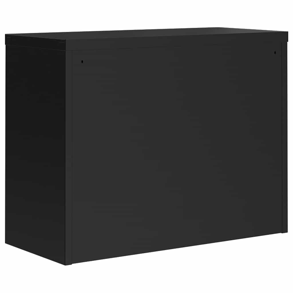Arkivskap svart 90x40x70 cm stål