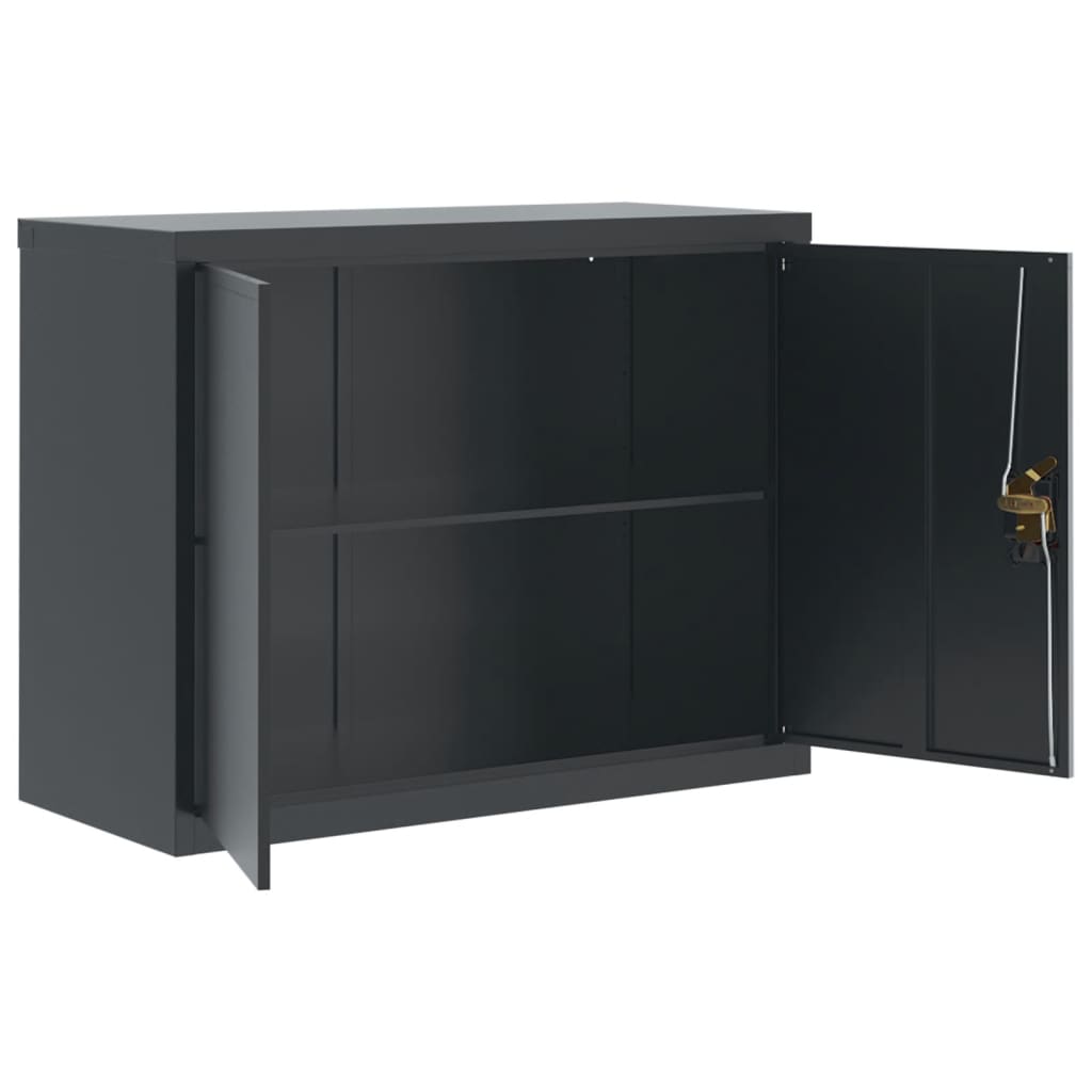 Arkivskap antrasitt 90x40x70 cm stål