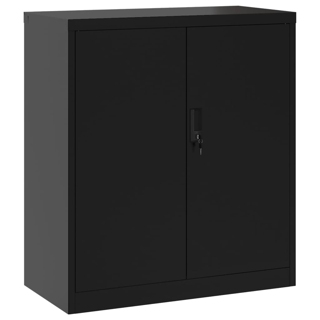 Arkivskap svart 79x40x90 cm stål vidaXL