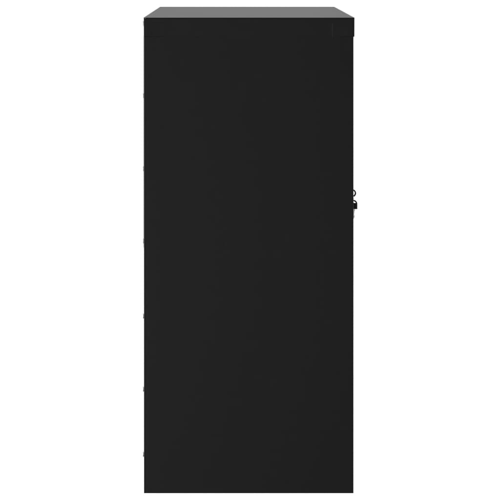 Arkivskap svart 79x40x90 cm stål vidaXL