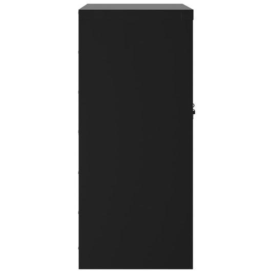 Arkivskap svart 79x40x90 cm stål vidaXL