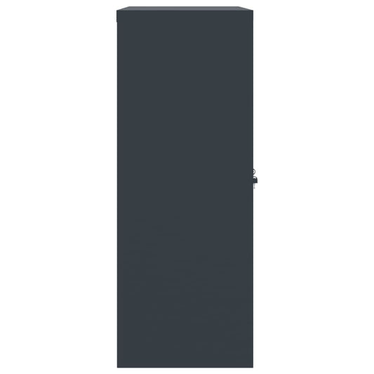 Arkivskap antrasitt 90x40x105 cm stål