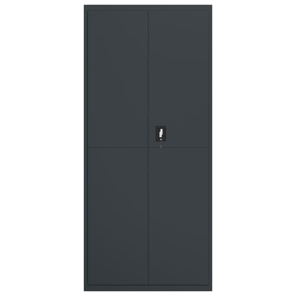 Arkivskap antrasitt 90x40x200 cm stål