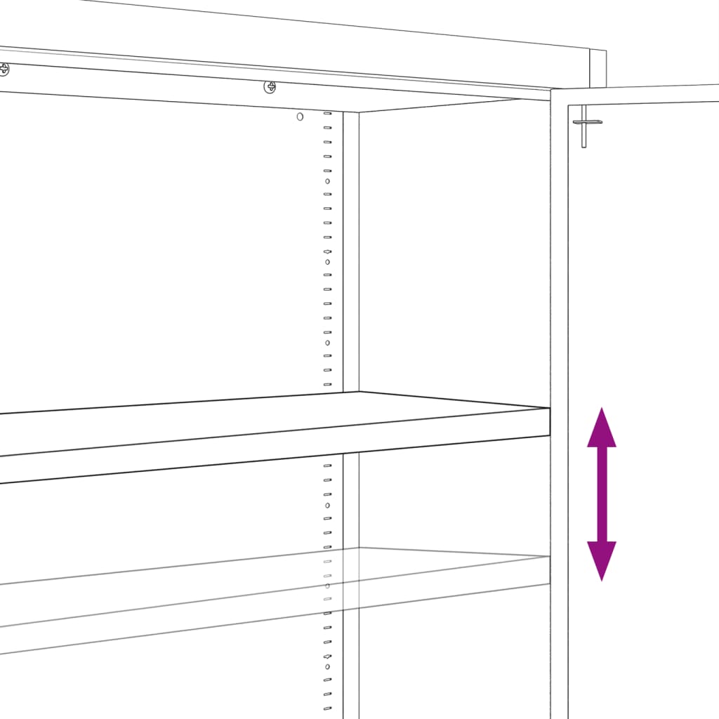 Arkivskap antrasitt 90x40x200 cm stål