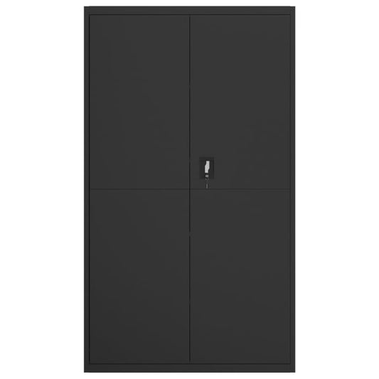 Arkivskap svart 105x40x180 cm stål