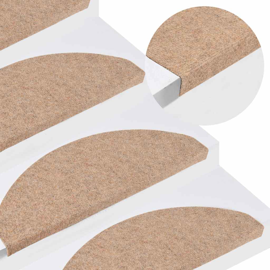 Selvklebende trappematter 10 stk beige 65x22,5x3,5 cm