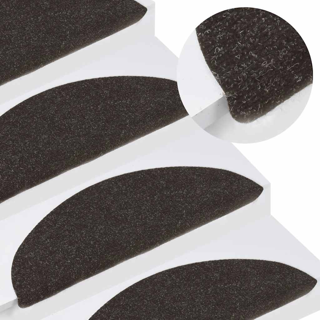 Selvklebende trappematter 10 stk svart 56x17x3 cm