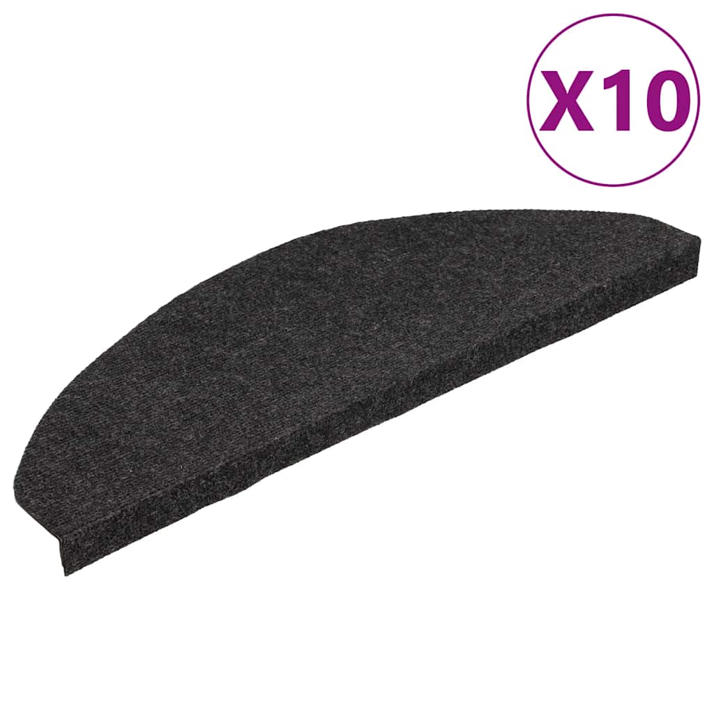Selvklebende trappematter 10 stk svart 65x22,5x3,5 cm