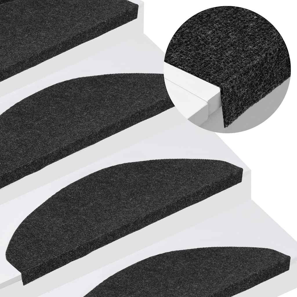 Selvklebende trappematter 10 stk svart 65x22,5x3,5 cm