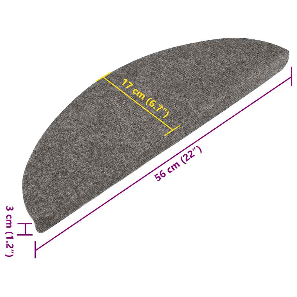 Selvklebende trappematter 10 stk grå 56x17x3 cm
