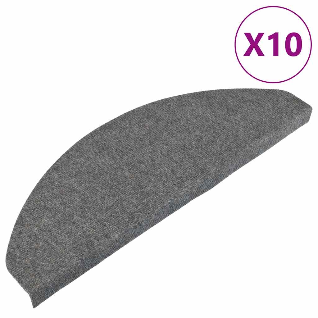 Selvklebende trappematter 10 stk grå 65x22,5x3,5 cm