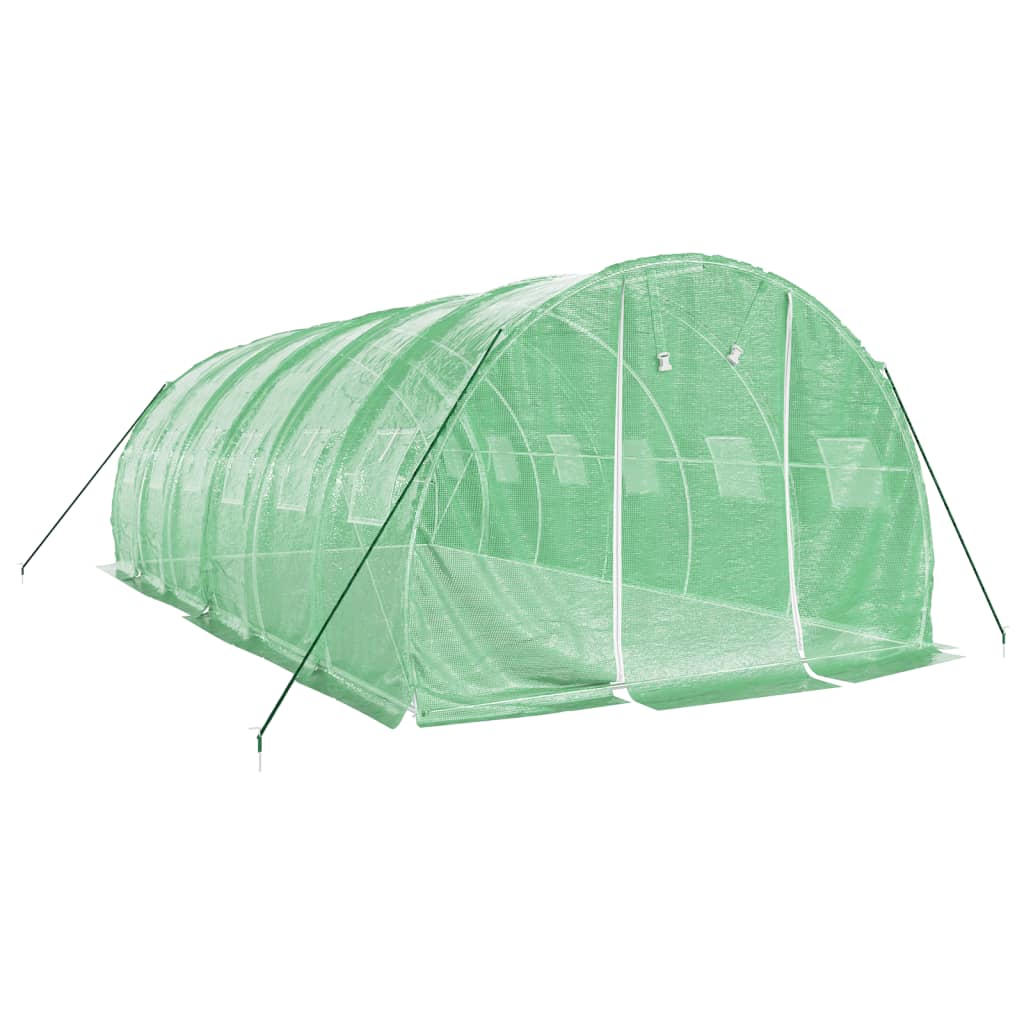 Drivhus med stålramme grønn 18 m² 6x3x2 m