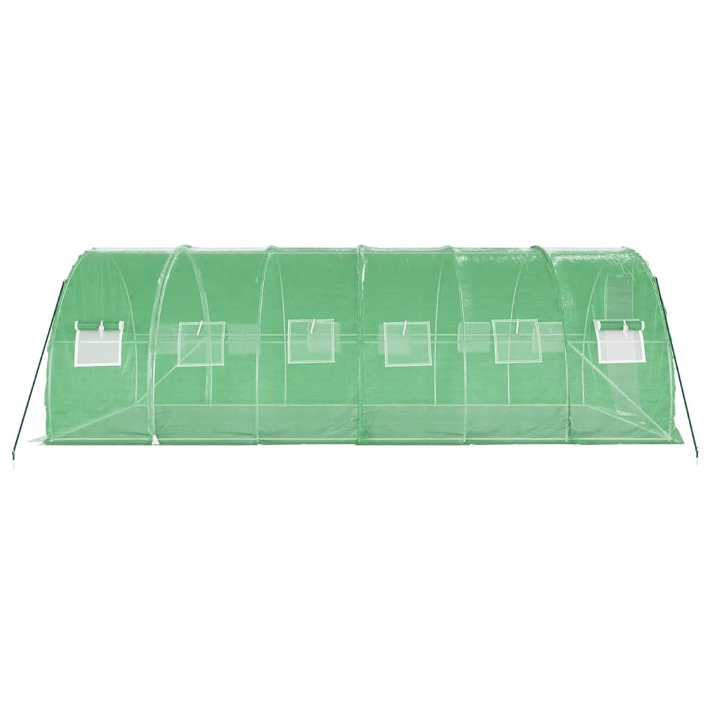 Drivhus med stålramme grønn 18 m² 6x3x2 m