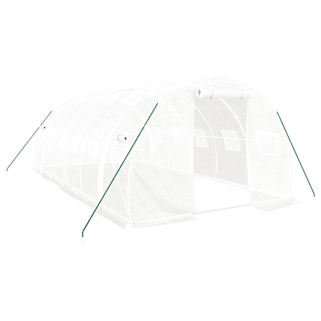 Drivhus med stålramme hvit 18 m² 6x3x2 m