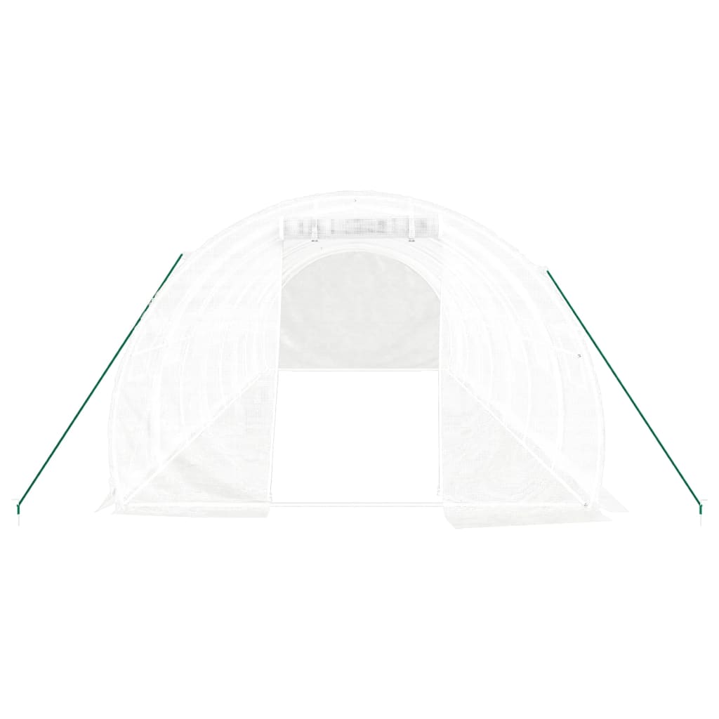 Drivhus med stålramme hvit 24 m² 8x3x2 m