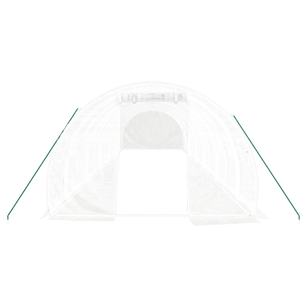 Drivhus med stålramme hvit 36 m² 12x3x2 m