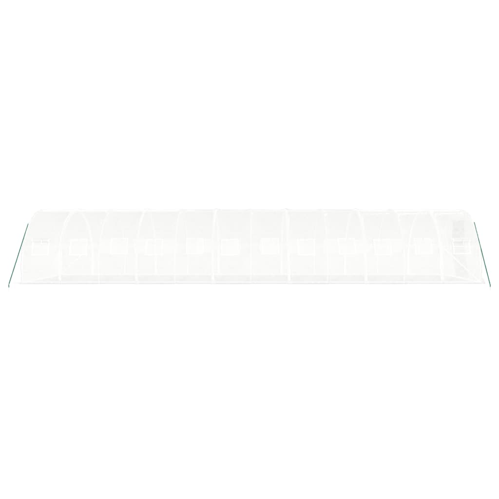 Drivhus med stålramme hvit 36 m² 12x3x2 m