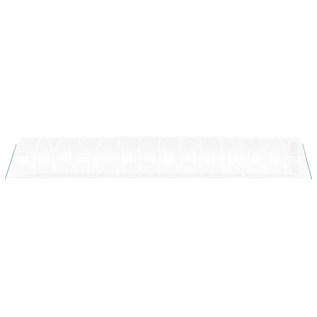 Drivhus med stålramme hvit 42 m² 14x3x2 m