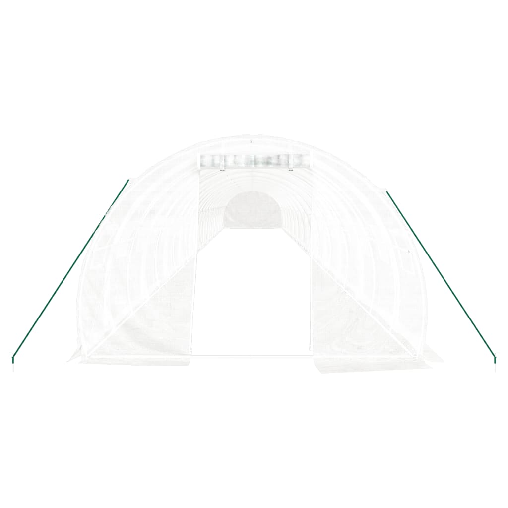 Drivhus med stålramme hvit 72 m² 24x3x2 m