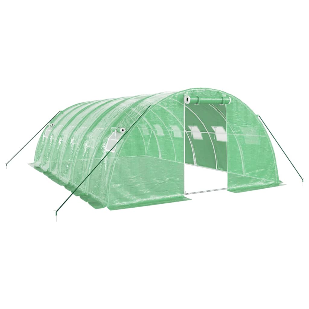 Drivhus med stålramme grønn 24 m² 6x4x2 m