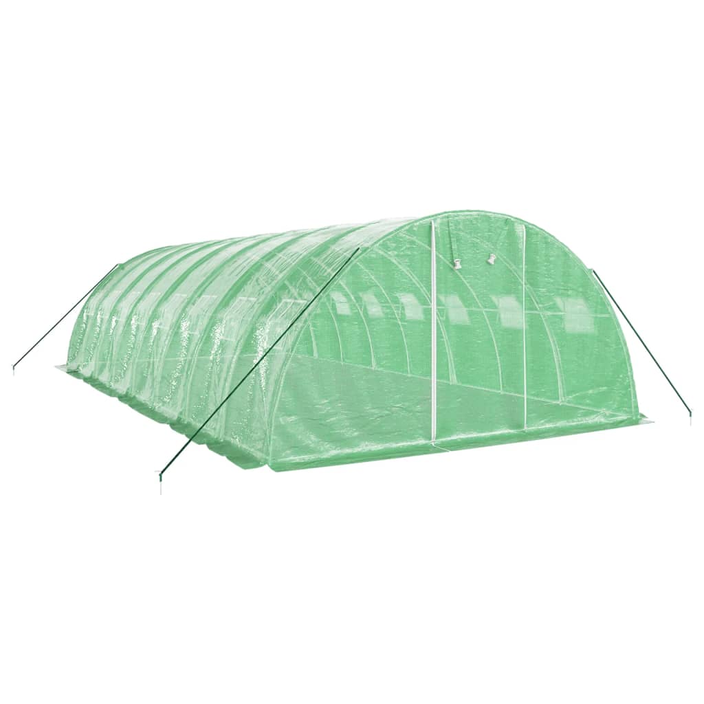 Drivhus med stålramme grønn 32 m² 8x4x2 m