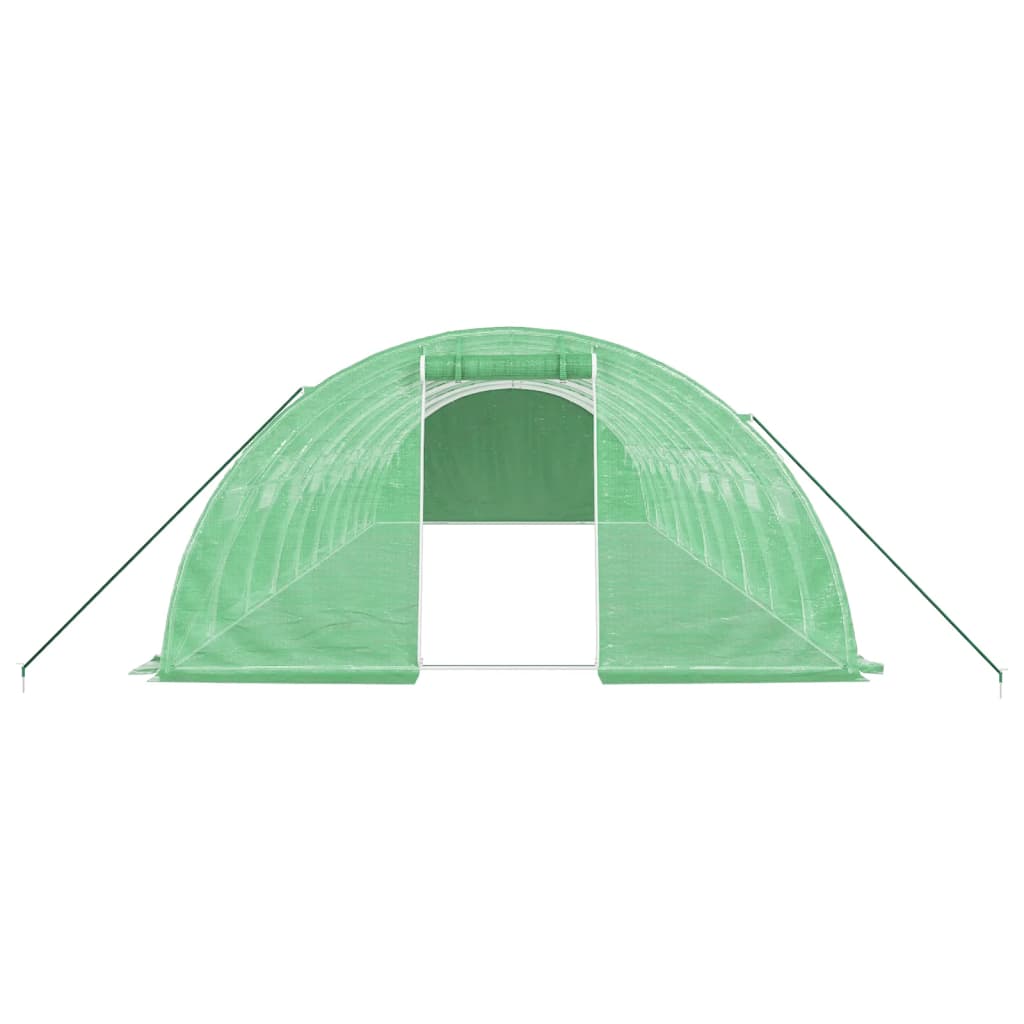 Drivhus med stålramme grønn 40 m² 10x4x2 m