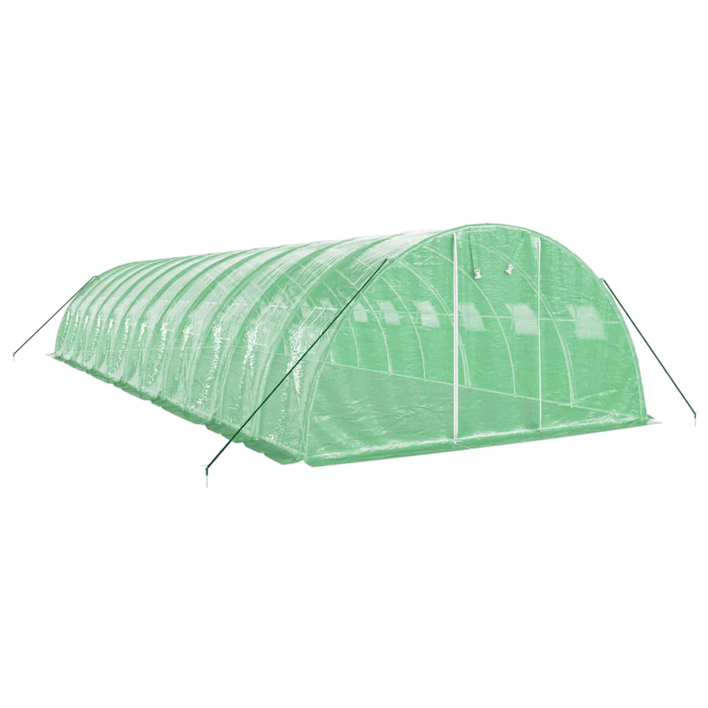 Drivhus med stålramme grønn 48 m² 12x4x2 m