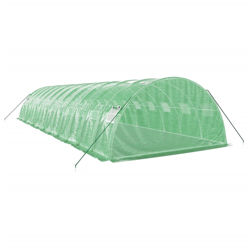 Drivhus med stålramme grønn 48 m² 12x4x2 m