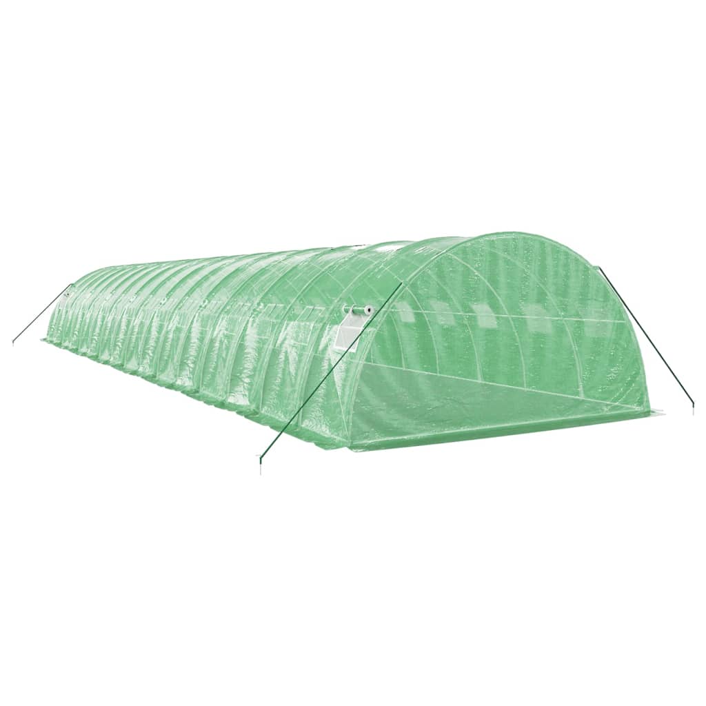 Drivhus med stålramme grønn 64 m² 16x4x2 m