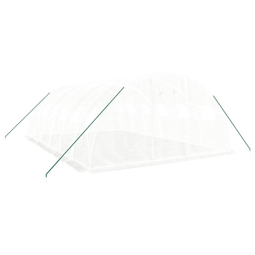 Drivhus med stålramme hvit 24 m² 6x4x2 m