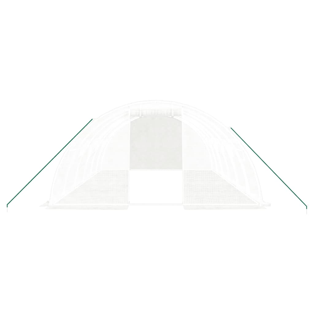 Drivhus med stålramme hvit 24 m² 6x4x2 m