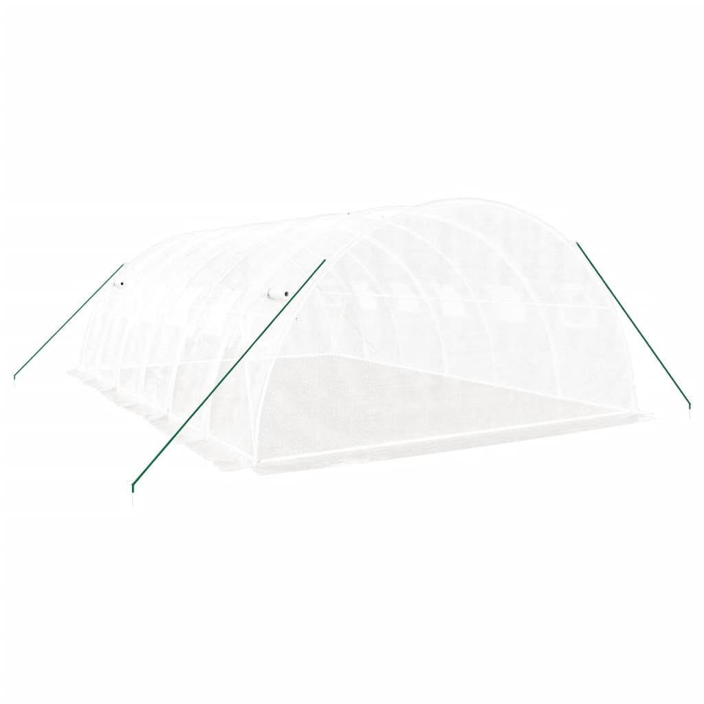 Drivhus med stålramme hvit 24 m² 6x4x2 m