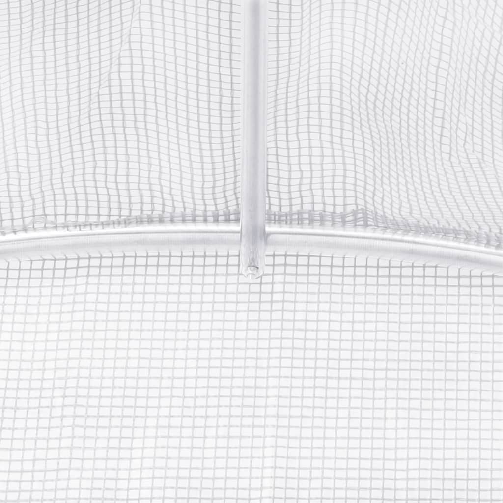 Drivhus med stålramme hvit 24 m² 6x4x2 m