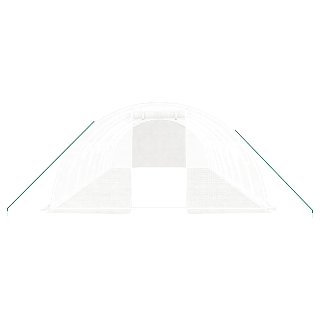 Drivhus med stålramme hvit 32 m² 8x4x2 m