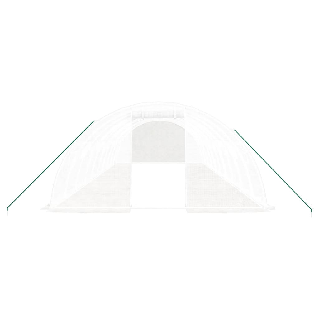 Drivhus med stålramme hvit 40 m² 10x4x2 m