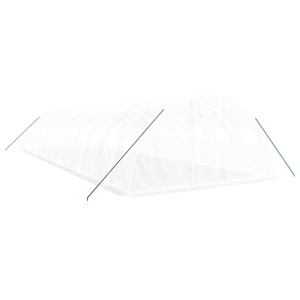 Drivhus med stålramme hvit 48 m² 12x4x2 m