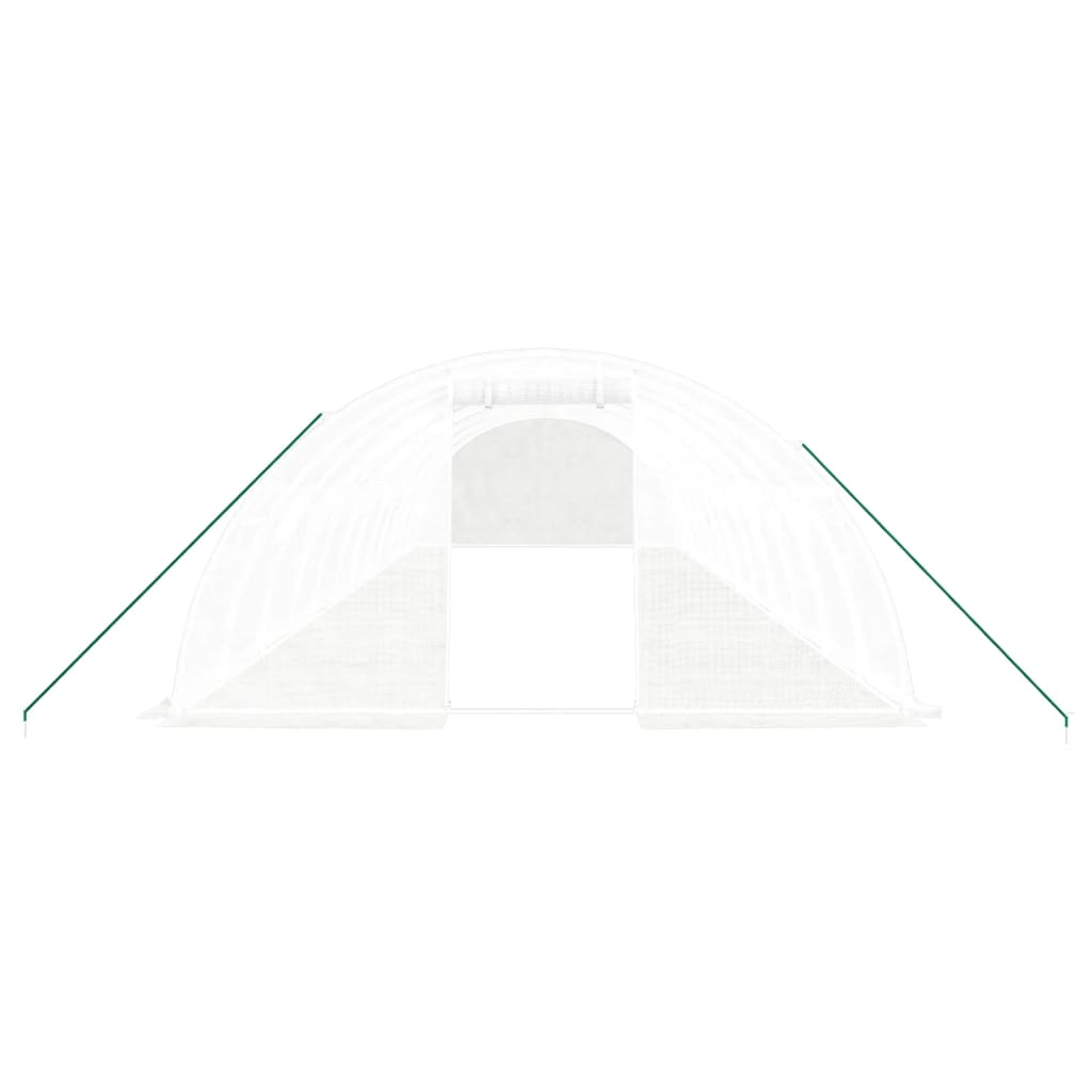 Drivhus med stålramme hvit 48 m² 12x4x2 m